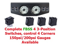 Air Pressure 200psi Gauge Panel, 4 Electronic Switches