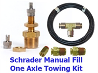 1/2" Schrader inflation valve (one valve) 25' 1/2" airline, Push Tube Splitter 2 (two) 1/2" Tube x 1