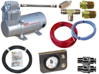 DC2500, Check Valve, Steelhose, 2-Pushbutton Valves,Dual Gauge,25' 1/4" Air hosekit. Provides equal