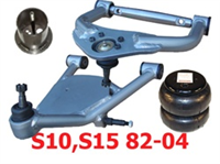 1982-2004 CHEVROLET S10,S15, Upper and Lower Control Arms with Bags and Mounts - No X-Shaft (Set)