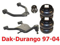 1997-2004 DODGE DAKOTA Upper and Lower Control Arms with Bags and Mounts (Set)