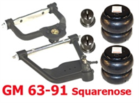 1963-1991 CHEVROLET C20,C30,C35 Upper and Lower Control Arms with Bags and Mounts - With X-Shaft (Se