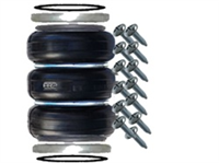 2400lb. 9.00" Extended, 3" Collapse, 4.80" Diameter - 3/8" port airspring airbag with rings & hardwa