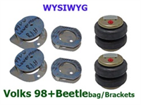 Volkswagen Bug 98-Up Upper/Lower rear Bag Brackets With Bags (Pair)