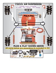 1999-2005 Toyota Yaris, Vitz, CP30, Scion XB, Scion XA, Echo Complete Air Suspension Kit System F=AI
