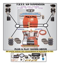 1996-2000 BMW 5 Series E39 STATION WAGEN ONLY  Suspension Kit System F=STRUT CARTRIDGE/WELD, R=BAGS/