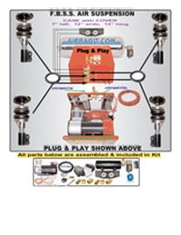 2010-2011 Chevrolet Camaro Complete Air Suspension Kit System F= STRUTS, R=STRUTS