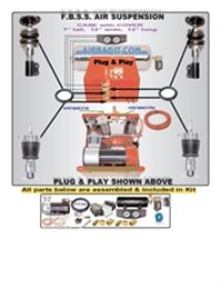2003-2006 Mercedes E Class Sedan Complete Air Suspension Kit System F=STRUT COIL INLIMIT BAG/CLEVIS