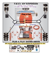 2001-2006 Toyota 4-Runner, Fortuna, Surf, 03+Lexus, GX470, FJ Cruiser Complete Air Suspension Kit Sy