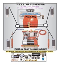 1992-1994 Volkswagen Corrado Complete Air Suspension Kit System F=BAG 800,R=800BAG WITHSWINGARMS