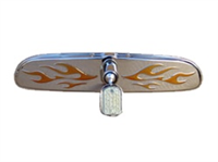 Gold Flame Stainless Chrome RearView Mirror